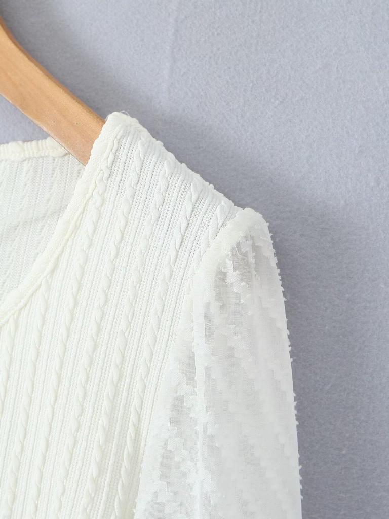 2024 Autumn Women's European & American Style Versatile Patchwork Long Sleeve Top