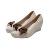 2022 Autumn Bow-Accented Pointed Toe Soft Wedge Heel Shoes