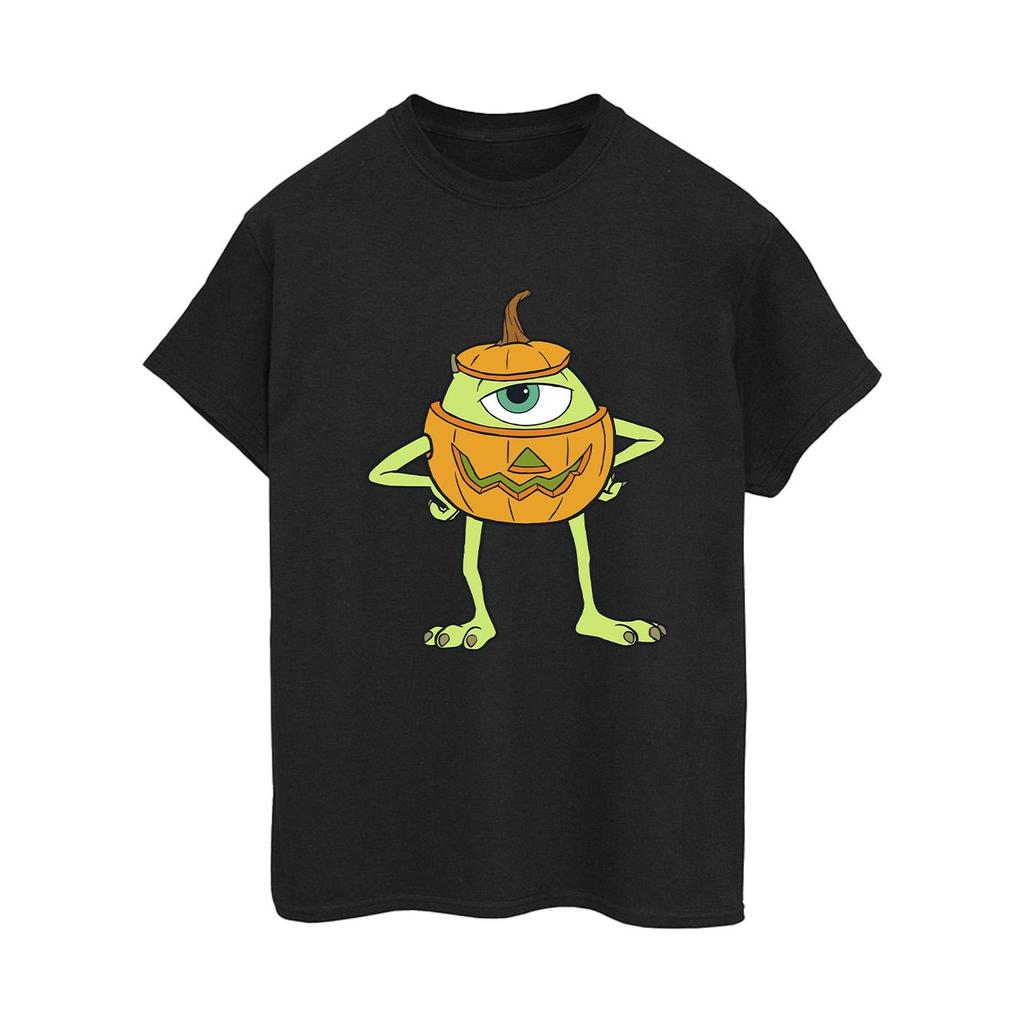 Monsters Inc Damen Mike Kürbis Baumwolle Boyfriend Halloween T-Shirt