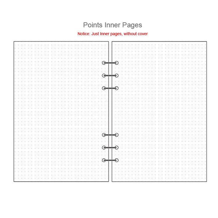A5 A6A7 45 Arkuszy Luźne Kartki Notatnik Wkład Spirala Oprawa Wewnętrzna Strona Tygodniowa Miesięczna Do Zrobienia Linia Kropka Siatka Wewnątrz Papier Papeteria