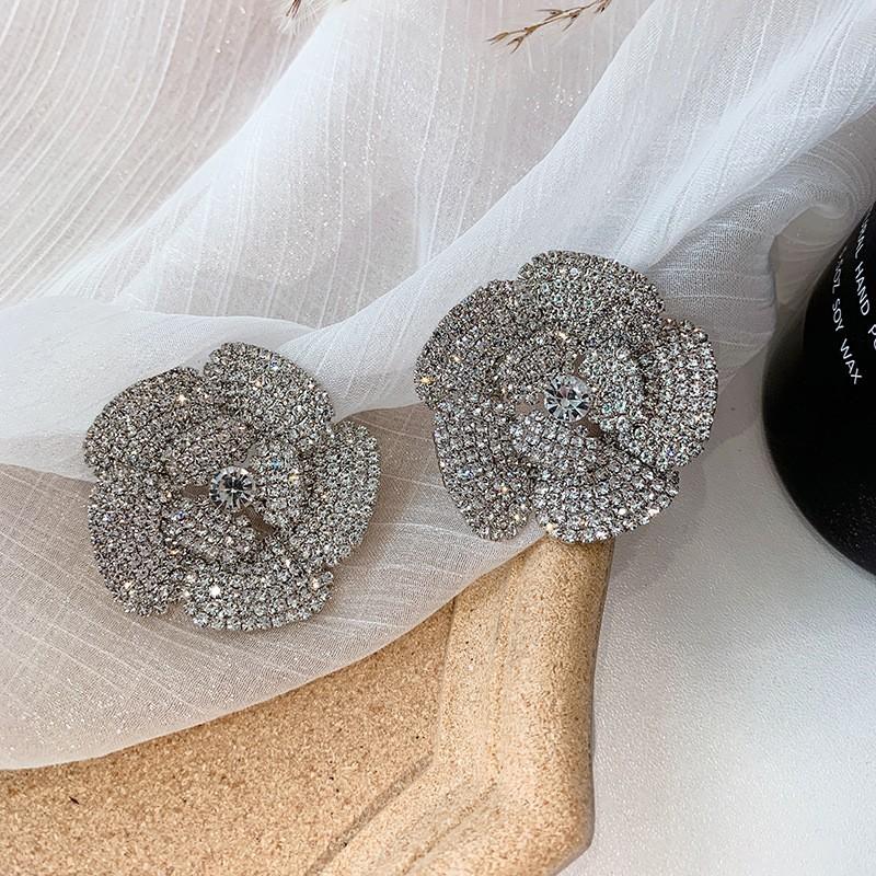 Hochwertige Silbernadel Zirkon Blume Fransenohrringe Europäische und Amerikanische Leichter Luxus Temperament Ohrringe Retro Nischenohrringe