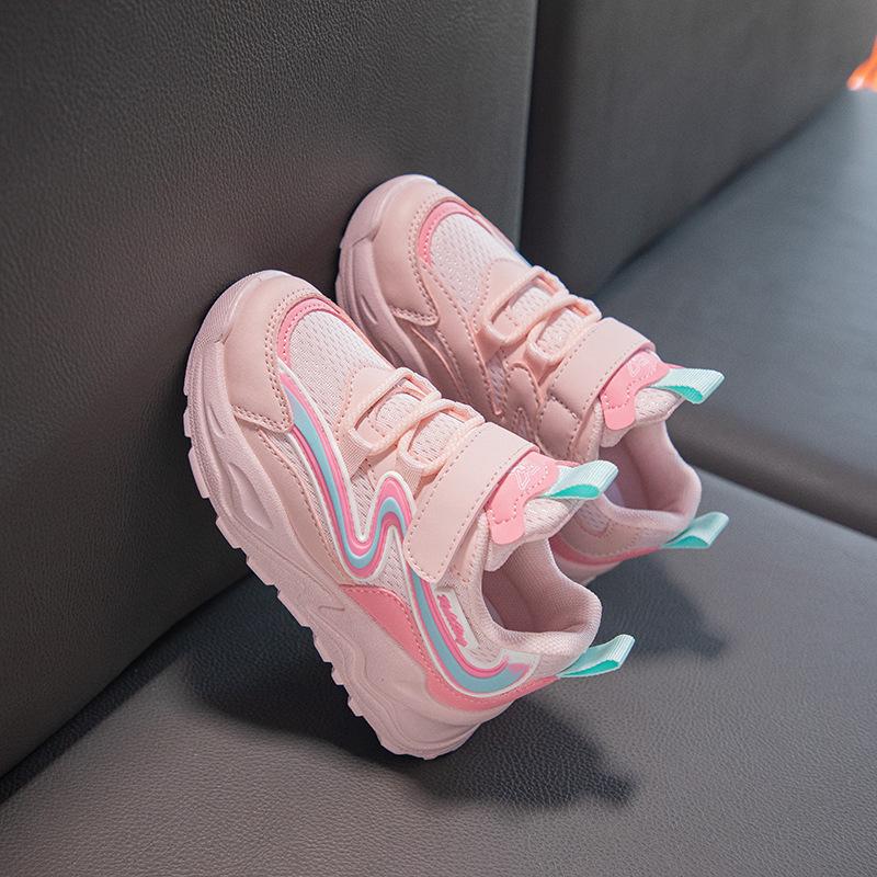 

2025 Детская обувь Модная Универсальная Обувь на мягкой подошве Повседневная обувь Комфортная Дышащая Противоскользящая Детские Кроссовки Zapatillas De Deporte 31insole19.3cm розовый