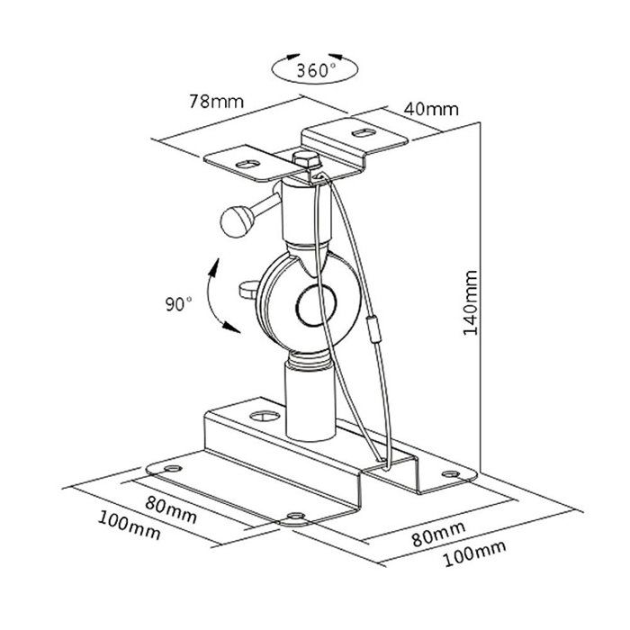 Support de haut-parleur réglable maclean mc-553 - 2 supports muraux pour haut-parleur - mc-553b