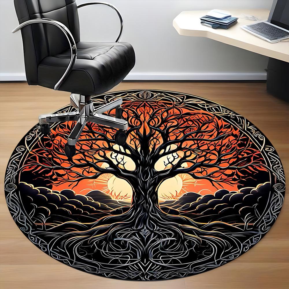 1pc Tree of Life Office Round Area Rug, Under Office Chairs Bedroom Living Room Home Decor, Room Deco, Available in Various Sizes 023