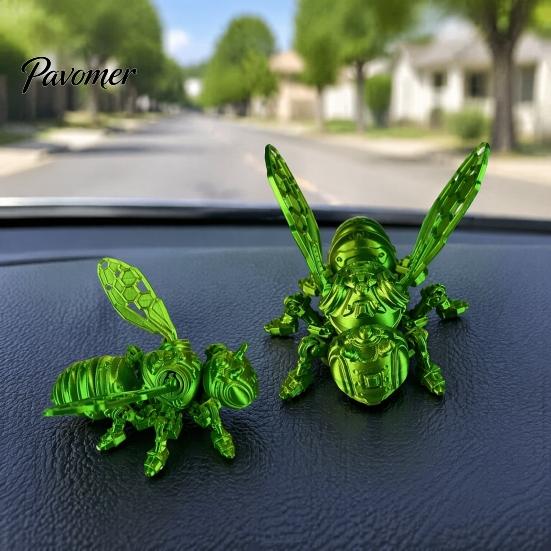 Robot Insect Decoration 3D Printed Mechanical Bee Figurine, Hornet Ornament with Movable Joints, Articulated Wasp Model Fidget Toy, for Home