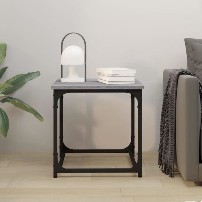 823290 vidaXL Table d'appoint Sonoma gris 40x40x40 cm Bois d'ingénierie