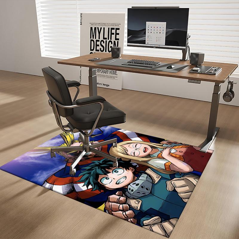 1pc My Hero Academia All Might Chair Mat, Office Desk Pad, Non-Slip Carpet for Home Decor, Suitable for Office, Living Room, Bedroom, Game Room - Perf