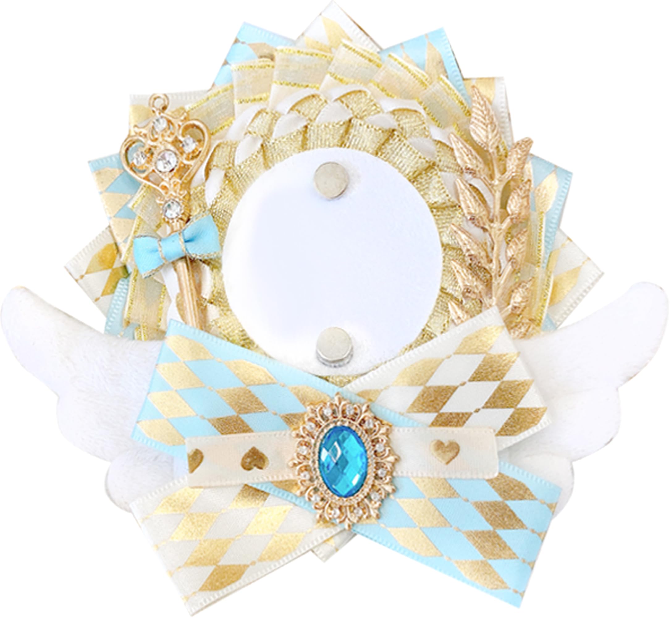 

G triger Ita rosette for can rosette with Ita bag handmade light blue badges, wings, angel, 57mm, 58mm, decoration, rosette, ribbon, светло-синий