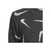 Nike Sportbekleidung Phoenix Cozy Bouclé Bedrucktes Kurzarm-T-Shirt Mode Lässig Strick Rundhals Damen T-Shirts Grau FD4287-254
