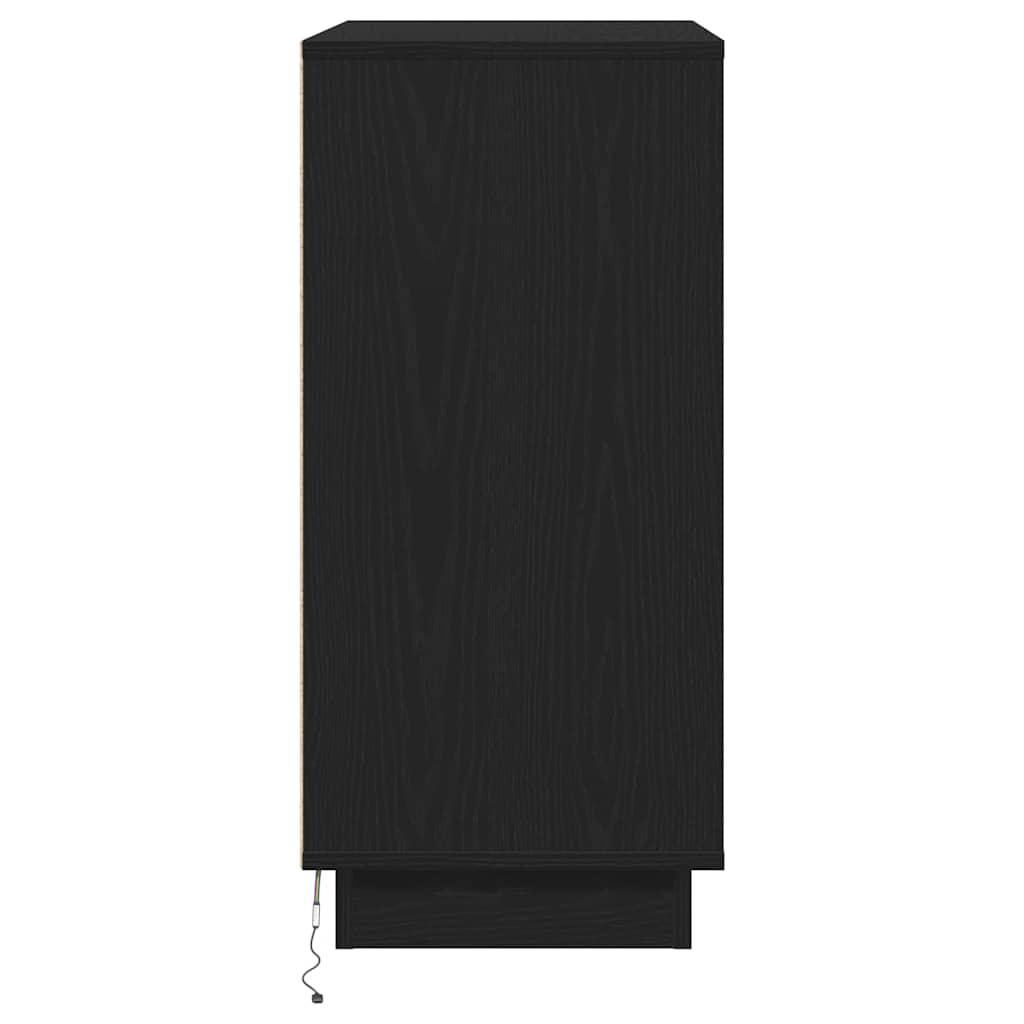 Nightstand Black Oak Look 71 x 34.5 x 75 cm Engineered Wood