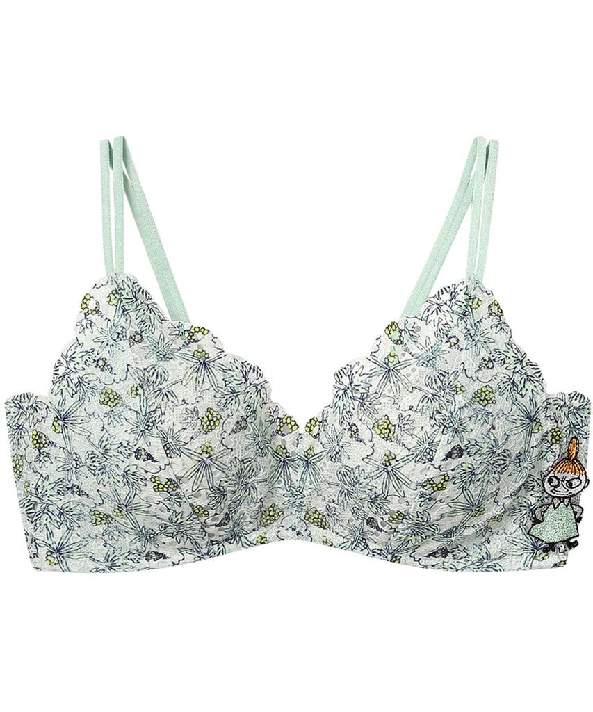 High Side Design for Comfortable and Beautiful Wear GR [Unnanacool] Non-wired Bra, [Moomin Collaboration] Bra, Wireless, BUN125, Women's
