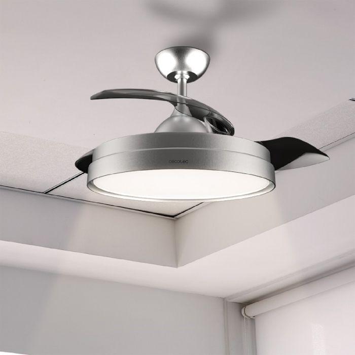 Ventilateur de plafond - Cecotec - EnergySilence Aero 4280 - Pales rétractables - Lampe - 40 W