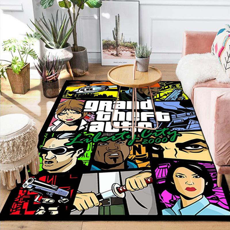 GTA Teppich Bodenmatte für Wohnzimmer oder Schlafzimmer Weicher und Bequemer Teppich ein Geschenk für Geburtstag und Feiertag.MFF0918544