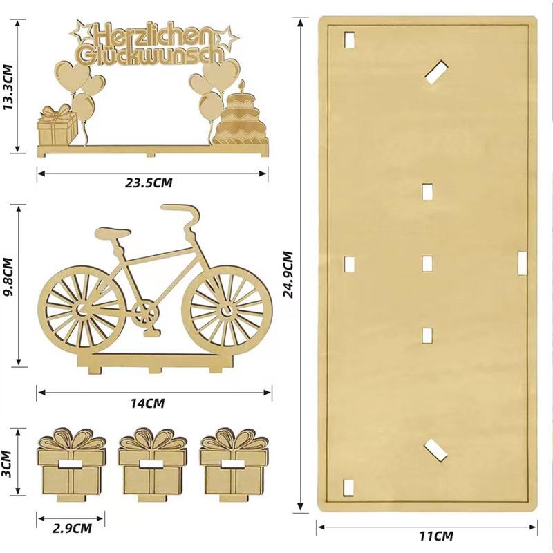 Bicycle-Shaped DIY Happy Birthday Money Clip Gift