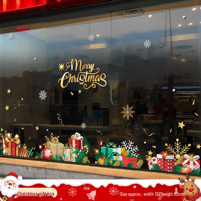 Christmas Tree Ornaments & Window Clings Set: Festive Static Stickers for Glass, Doors, and Holiday Decor
