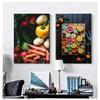 Nordic Wall Art Canvas Painting Colorful Fresh Vegetable Fruits Posters for Kitchen Decor Orange Lemon Picture for Restaurant