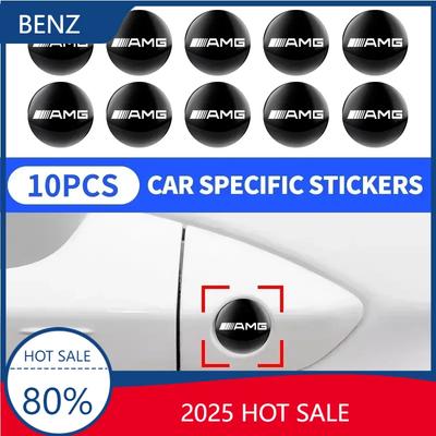 Hot 2025 For AMG W124 2/5/10psc Car Lock Keyhole Stickers Decoration Protection Styling For Mercedes Benz A C E S Class CLA CLS