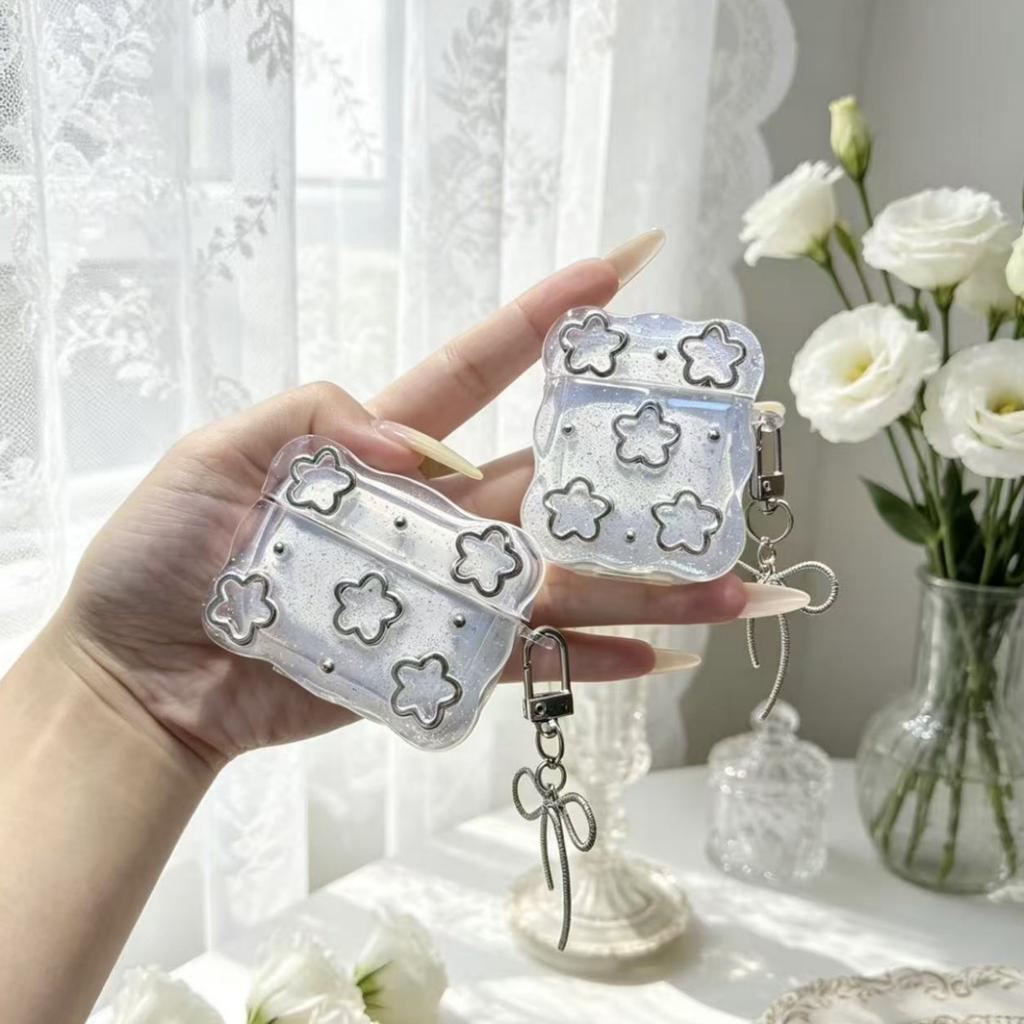 Epoxy girl bow for apple AirPods 1 earphone case wave piece AirPods pro1 protective case
