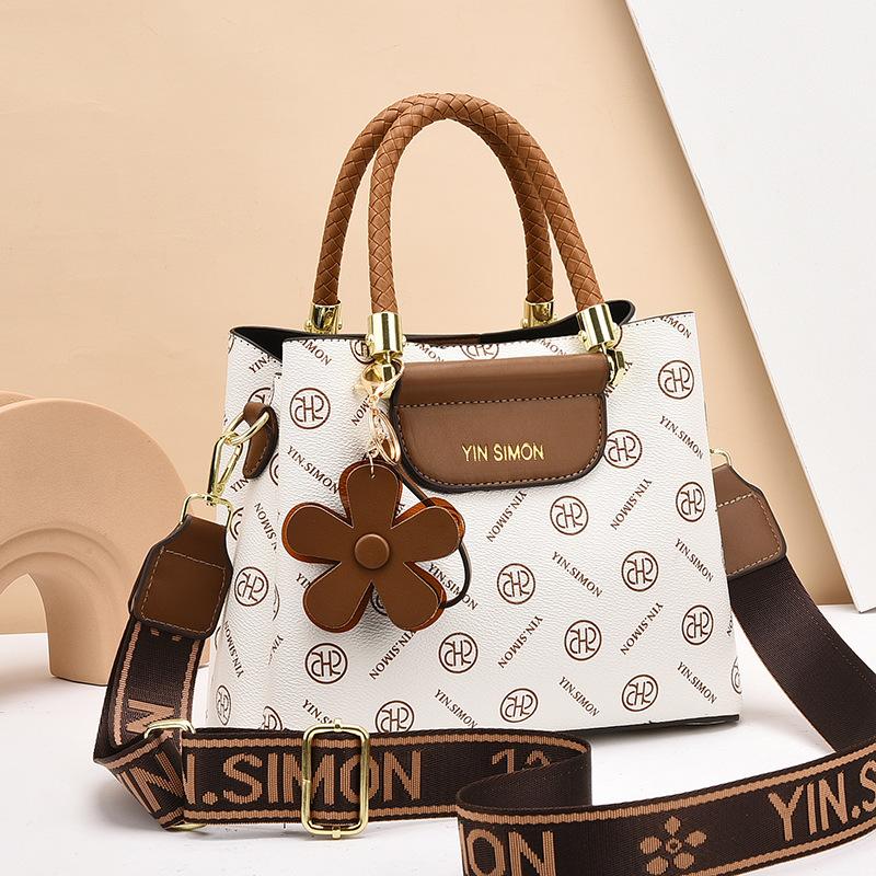 

Модная сумка 2025 осень и зима новая сумка через плечо с цветочным принтом, сумка через плечо, вместительная женская сумка