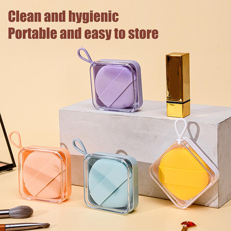 1 Pcs Multi-Functional Powder Puff Storage Box with Lanyard - Portable Transparent Empty Box Clean Ideal for Business Trips