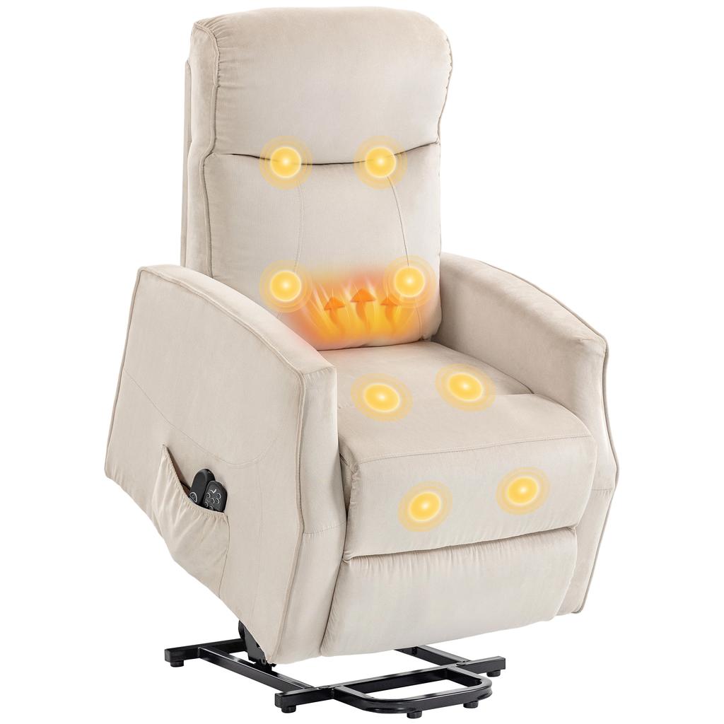 Electric Lift Armchair Relax Massaging Armchair, Beige