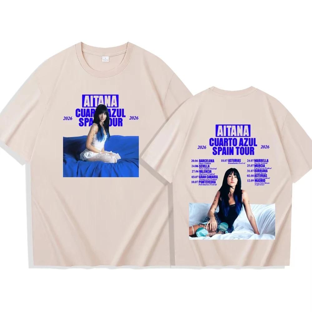 Aitana "Cuarto Azul" Spain Tour 2026 Concert Graphic T-Shirt, Unisex Oversized Casual Cotton T-shirt