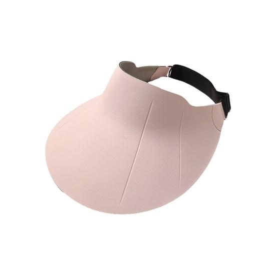 Hat Seamless Hollow Top Design Full Face Sun Protection Hat Adjustable Head розовый