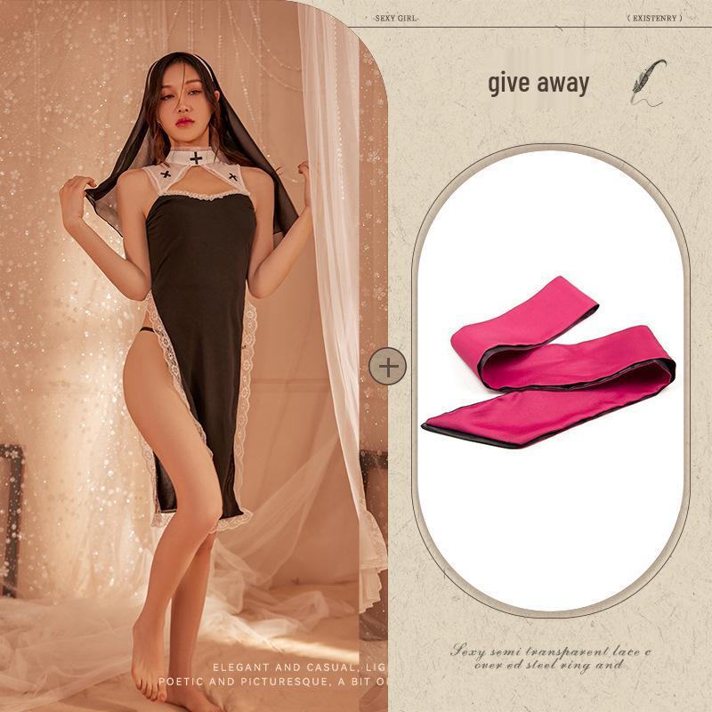 Sexy Nun Cutout Nightgown Costume for Role Play