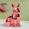 Figurka Króliczka Wielkanocnego Błyszcząca Statua Królika Skarbonka Rzeźba Vintage Króliczka do Dekoracji Stołu w Domu i Biurze Wiosenne Przyjęcia