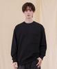 Ellamo Terry Basic Plain Pocket Oversized Sweatshirt [Black]