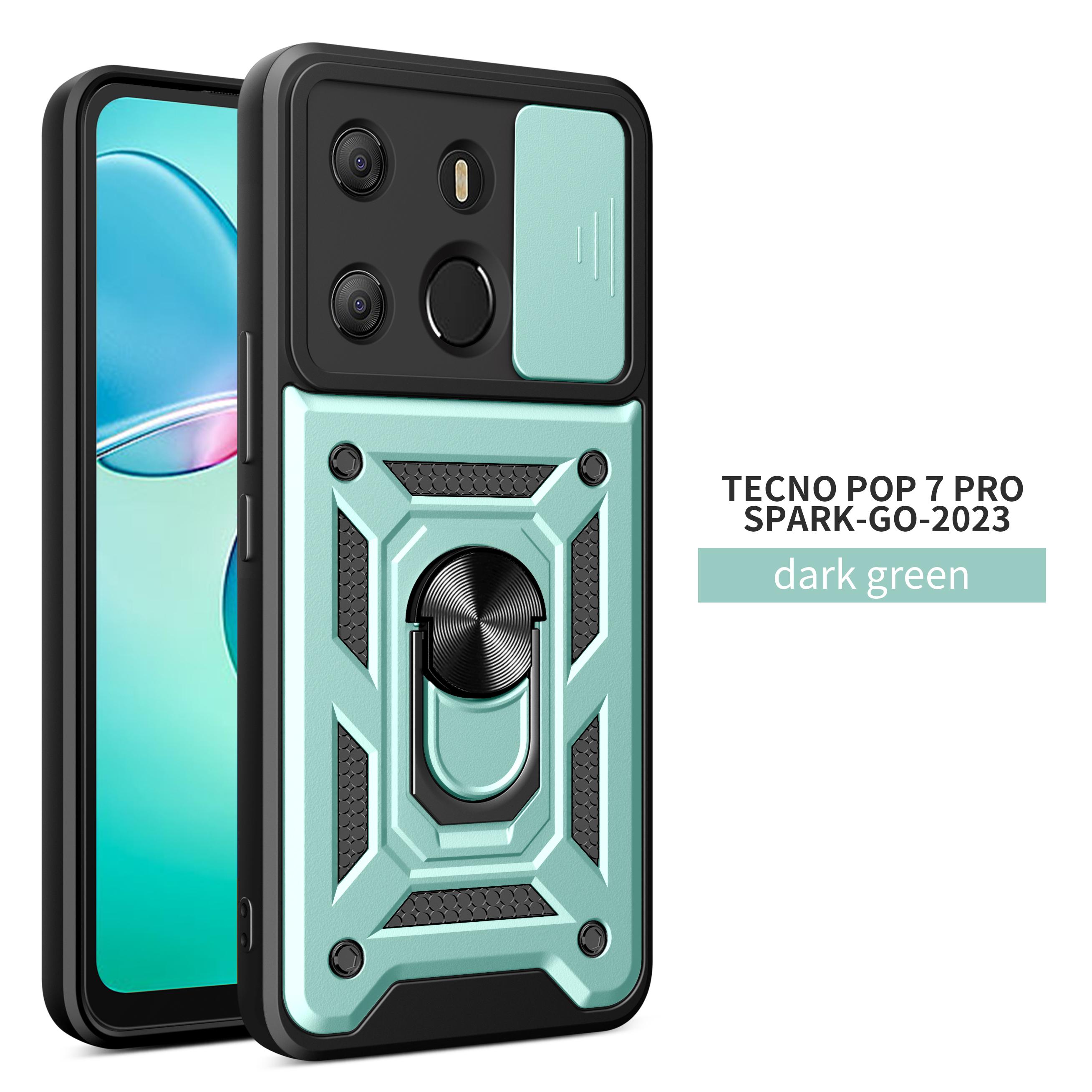

For Tecno Spark Go 2026 Case Tecno Pop 7 Pro Cover Pop 7 Magnetic Ring Holder Armor Phone Case Slide Camera Protect Back Cover Tecno Spark Go 2023