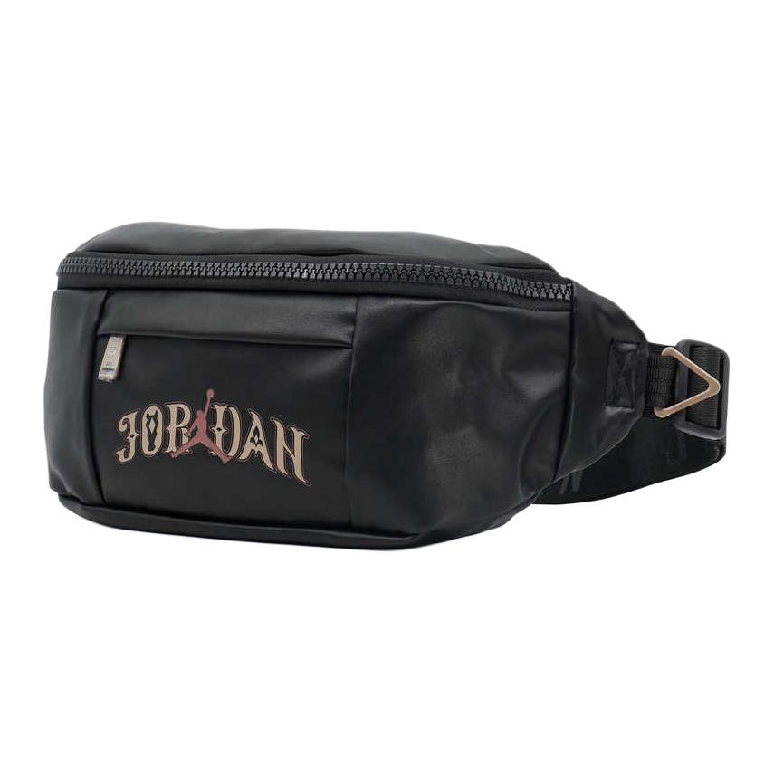 Jordan 2.8L Regal New Year Series Casual Synthetic Leather Waist Bag Unisex Waist Bag Black JD2613098AD-003