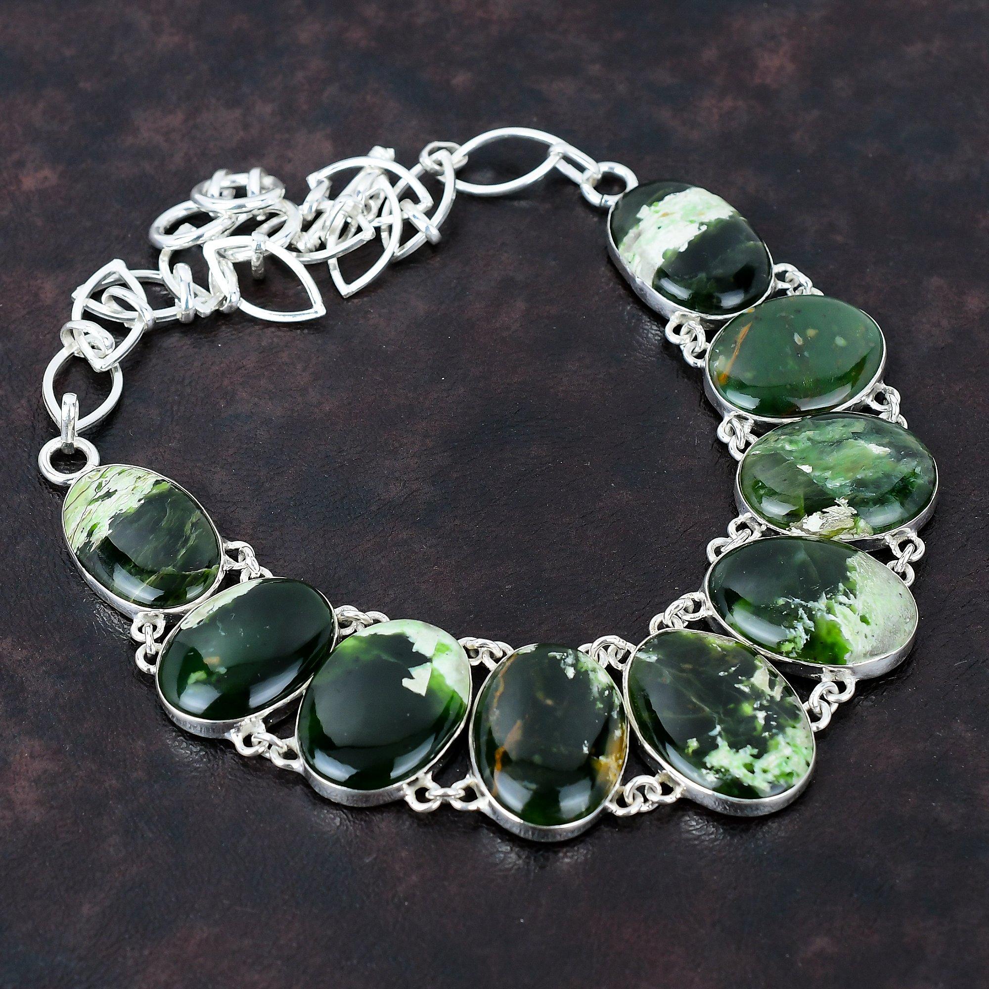 

Ожерелье из австралийского хромированного халцедона, ожерелье из стерлингового серебра 925 пробы, регулируемое ожерелье-цепочка, ювелирные изделия ручной работы, ожерелье из драгоценных камней, подарок для мамы Adjustable