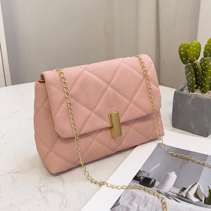 Lychee Pattern Small Square Bag 2025ladies Bags Women's Bag Wholesale Chain Bag Versatile Messenger Bag