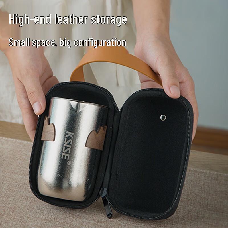 KASITES Pure Titanium Portable Travel Tea Set (1 Pot, 4 Cups)