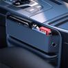 Black PU Leather Car Console Side Seat Filler Organizer Front Seat Gap Organizer