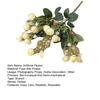 Artificial Flower with Green Leaves 15 Head Fake Silk Flower DIY Wedding Floral Arrangement Home Office Party Faux Bloom Decoration