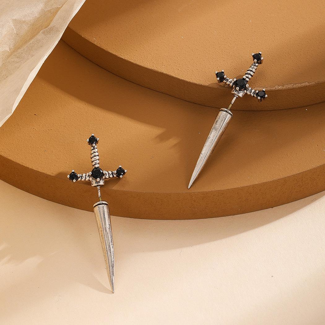 

1 пара серег, винтажные крутые серьги-клипсы в стиле панк с кристаллами, ювелирные изделия, женские подарки CN