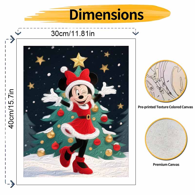 Disney Minnie Christmas Oil Painting Hand Painting Art Kit Coloring Painting Handmade Diy Home Decoration Gift