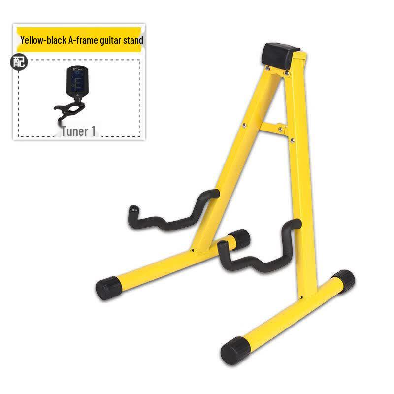 Yellow A-Frame Guitar Stand with Tuner