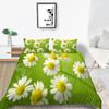 3D Small Daisy Pattern Bedding Single Double Bed Full Size Plant Chrysanthemum Pattern Pillowcase and Quilt Cover 2 or 3 Comfortable Home Decoration
