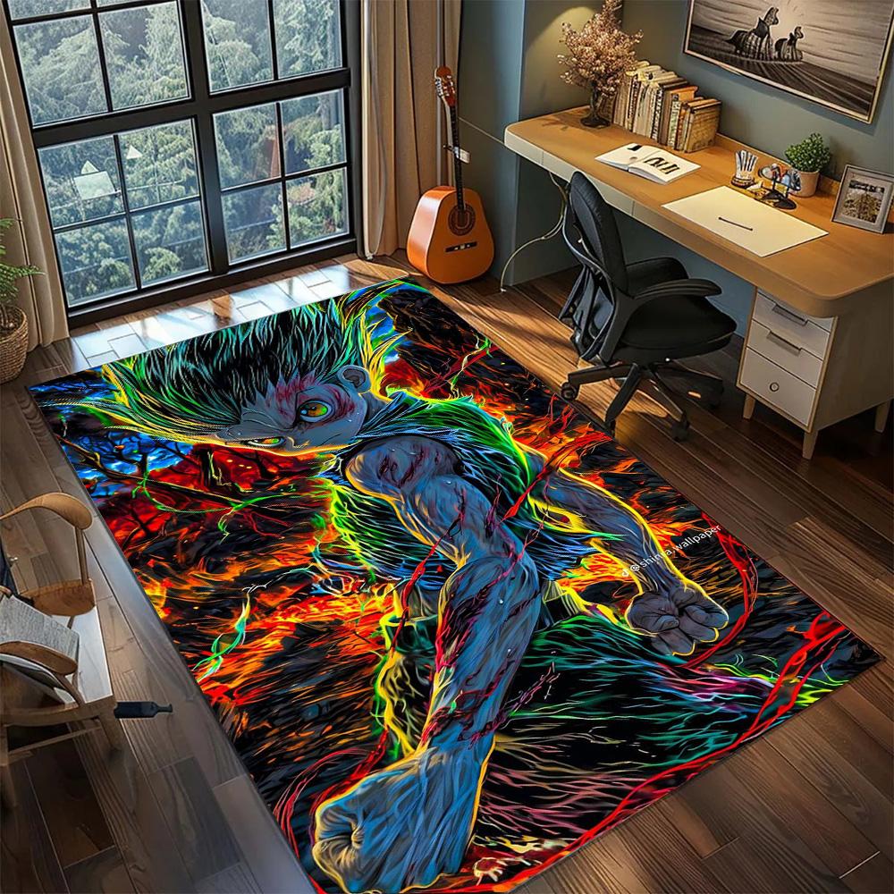 Goku Washable Interior Carpet Rug, Non Slip Large Area Floor Mat Bedroom Gamer Room Decor.-TING