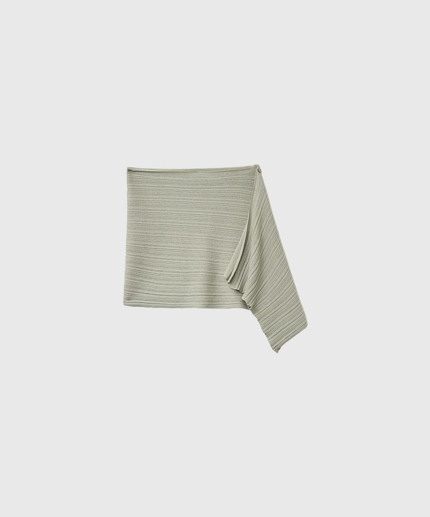General Idea Pleated Knit Wrap Skirt [Sage Mint] / Gf2Let529