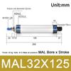 1Pcs 16/20/25/32/40mm Cylind Bore Pneumatic Air Cylinder Double Compressed 25/50/75/100mm Strok MAL Cylinder Aluminum Alloy