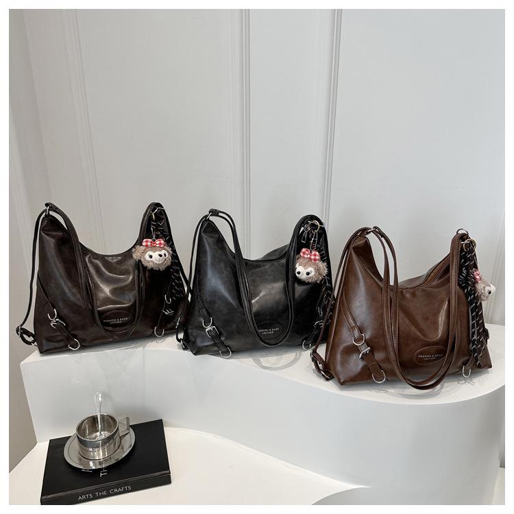 2024 Winter Korean Retro Soft Leather Tote Backpack - Fashionable, Simple, High-Value, Multifunctional Shoulder Bag