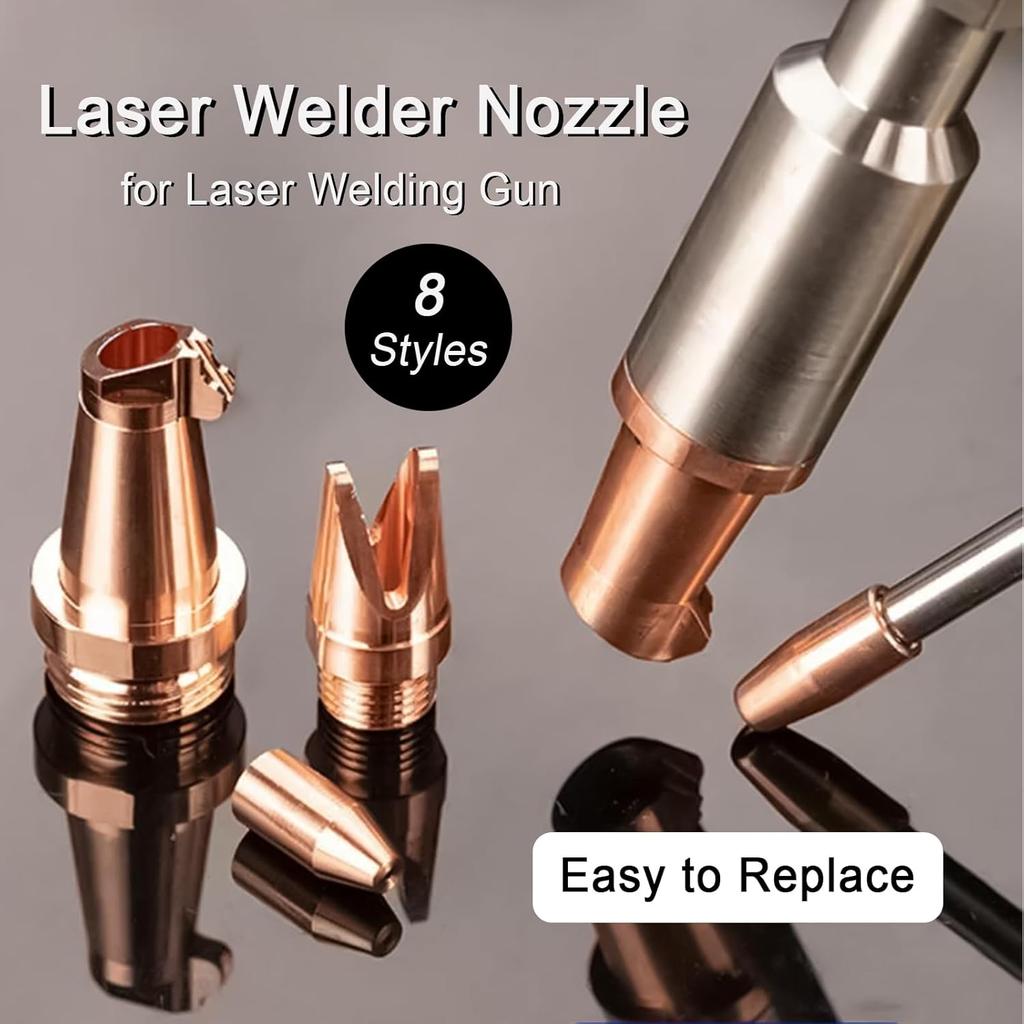 MCWlaser 5 Pcs Laser Welder Nozzle Tip Kit Cutting Copper Nozzles for Portable Laser Welding Gun Laser Welder Head Laser Welding Machine