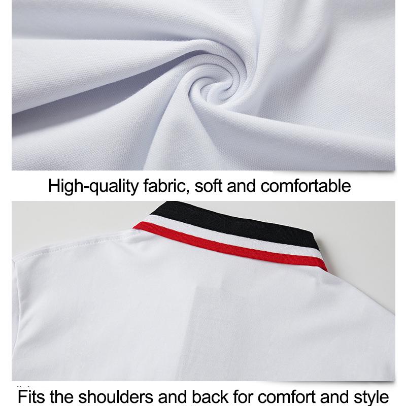 Mens Short Sleeve Polo Shirt Summer Cotton Business Casual Clothing Plus Size Loose Fit Male