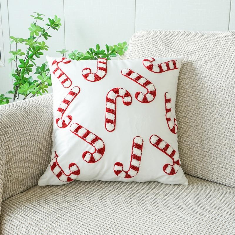 

Festive Christmas Embroidered Throw Pillow Cover Christmas Gingerbread Man Pillow Covers 45x45 Home Decor Sofa Cushion Cover 45x45cm