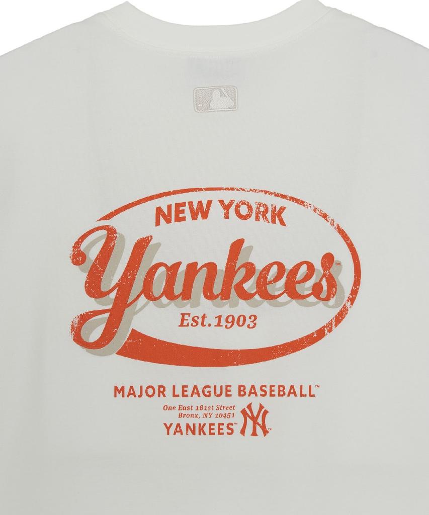 Emelbi Vintage Sportive Cursive Graphic Short Sleeve T-Shirt Ny (Ivory)