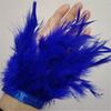 1 Pair Feather Cuff Wrist Elegant Ostrich Feather Snap Durable Bracelet Nail Photo Shirt Cuff With Feather Multicolor